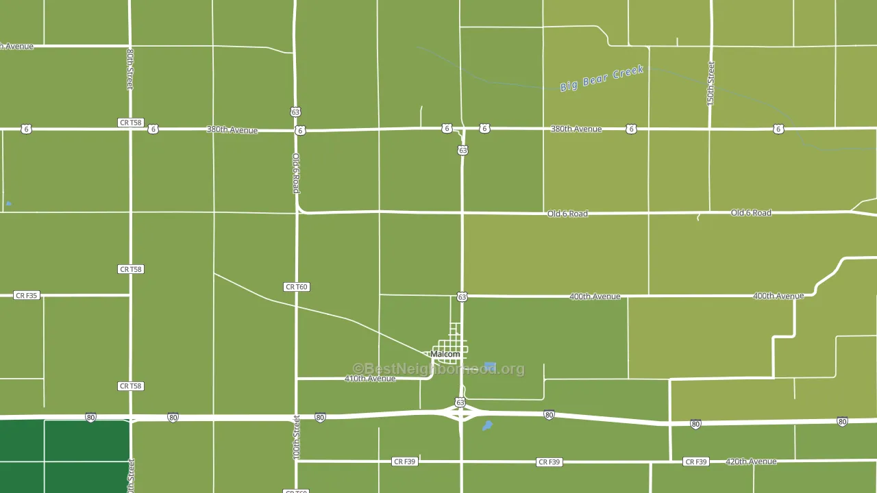 50157, IA block-group voter-turnout map