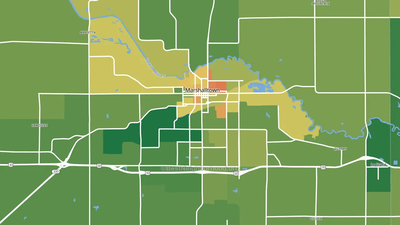 50158, IA block-group voter-turnout map