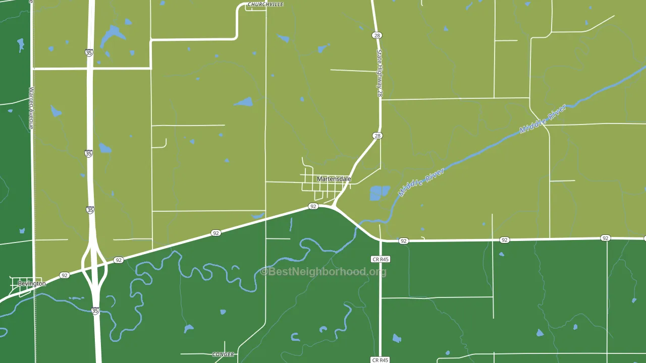 50160, IA block-group voter-turnout map