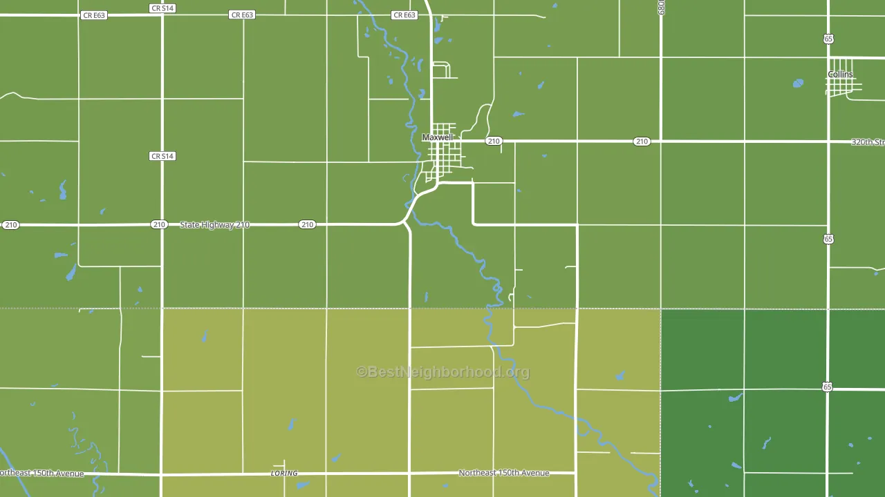 50161, IA block-group voter-turnout map