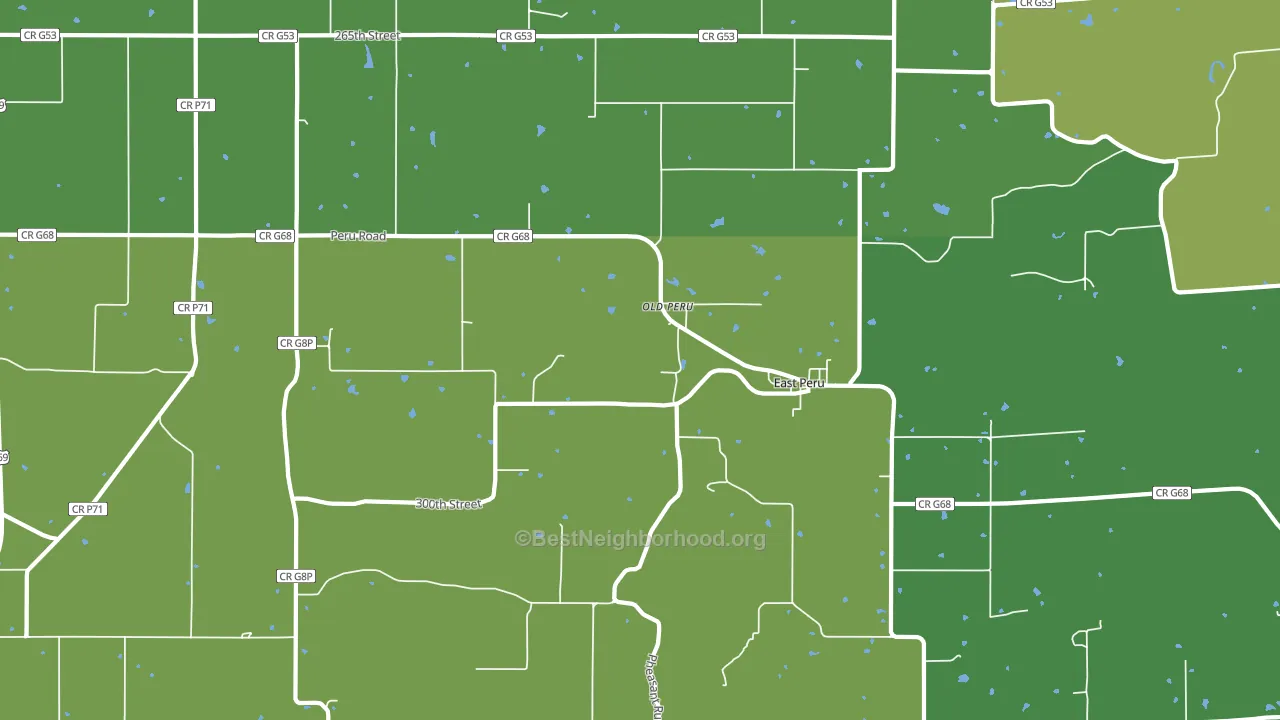 50222, IA block-group voter-turnout map
