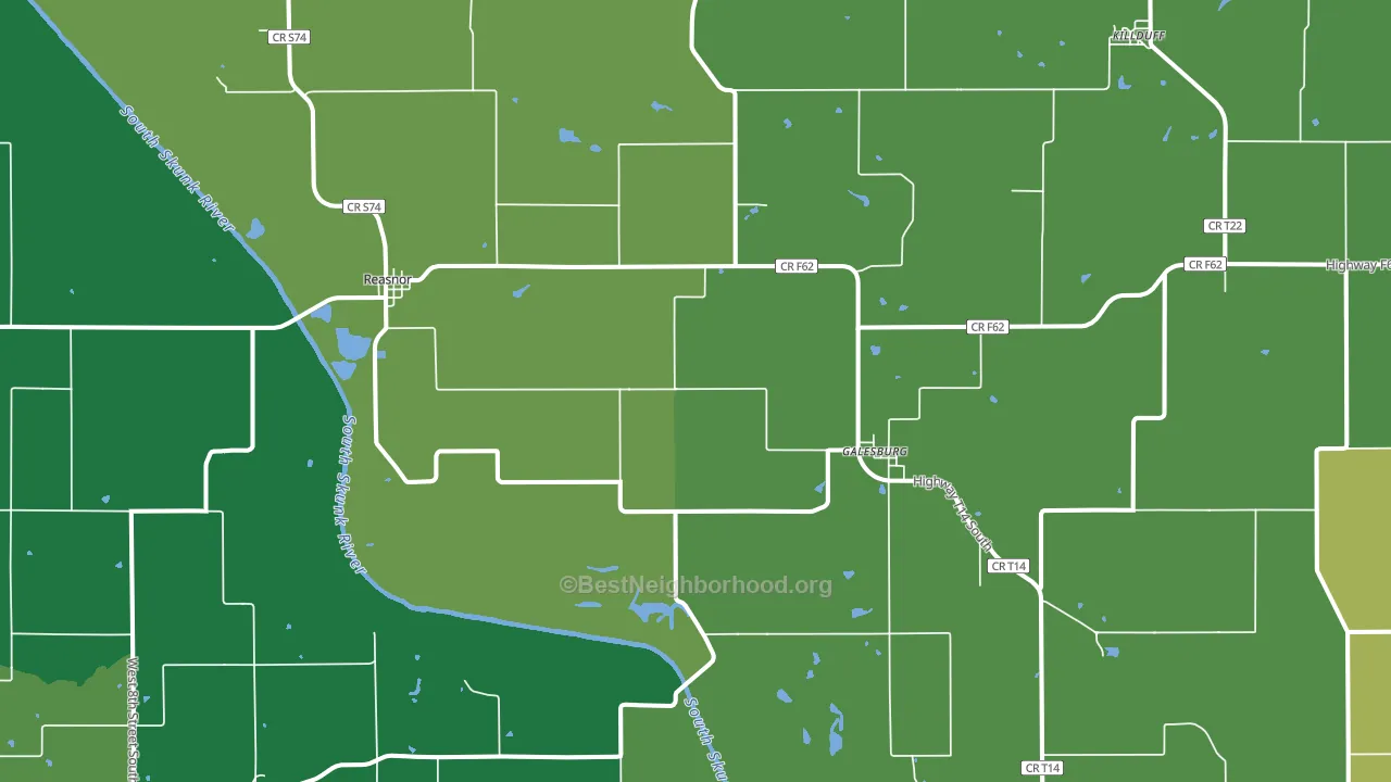 50232, IA block-group voter-turnout map