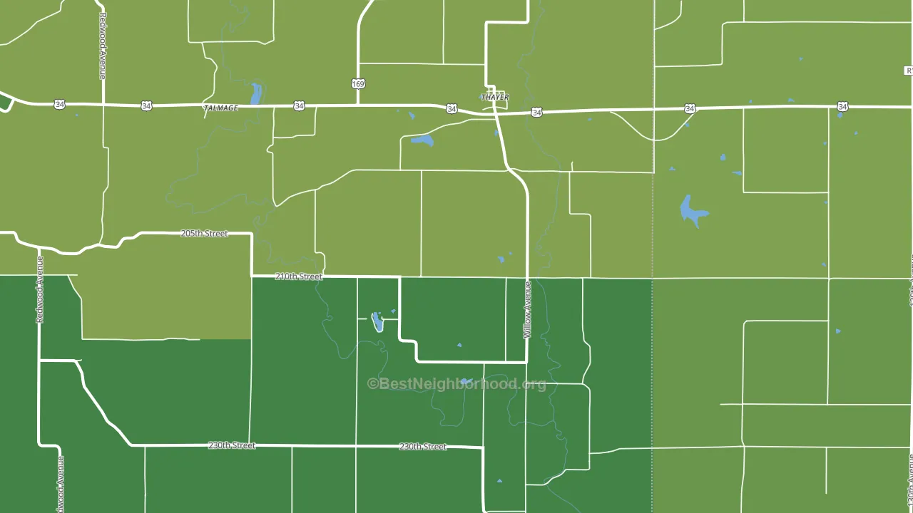 50254, IA block-group voter-turnout map