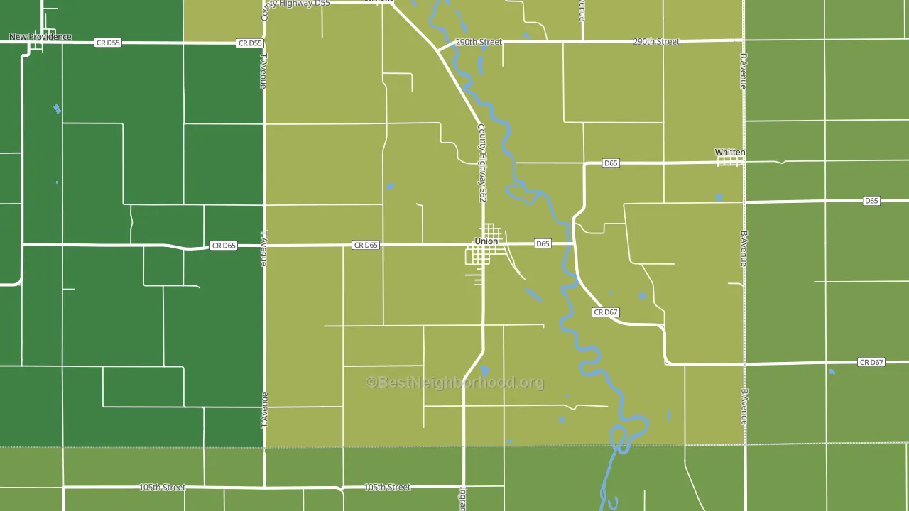 50258, IA block-group voter-turnout map