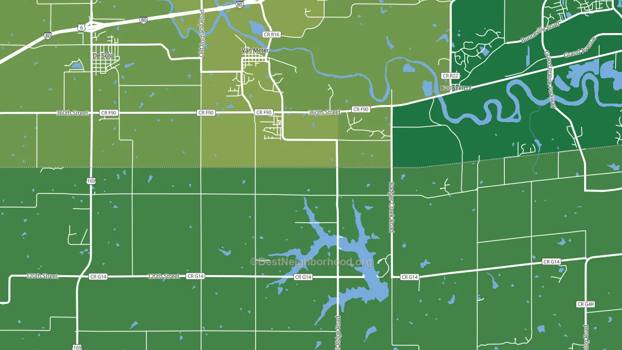 50261, IA block-group voter-turnout map