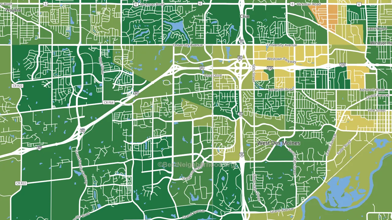 50266, IA block-group voter-turnout map