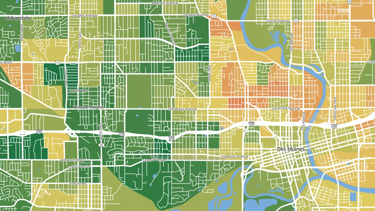 50311, IA block-group voter-turnout map