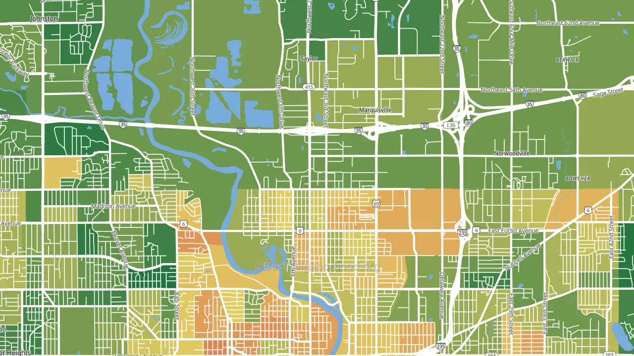 50313, IA block-group voter-turnout map