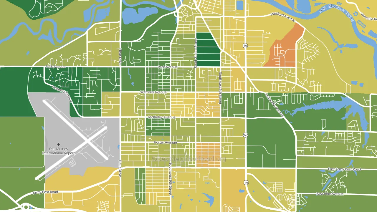50315, IA block-group voter-turnout map