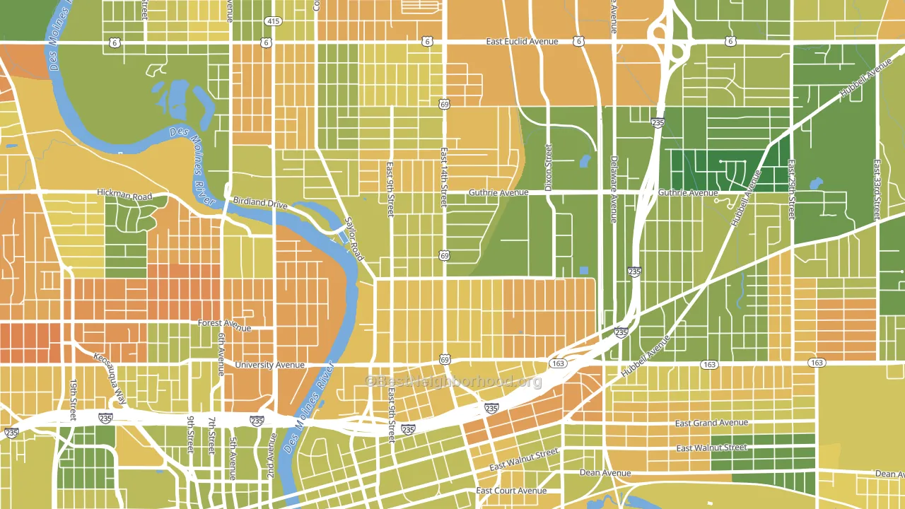 50316, IA block-group voter-turnout map