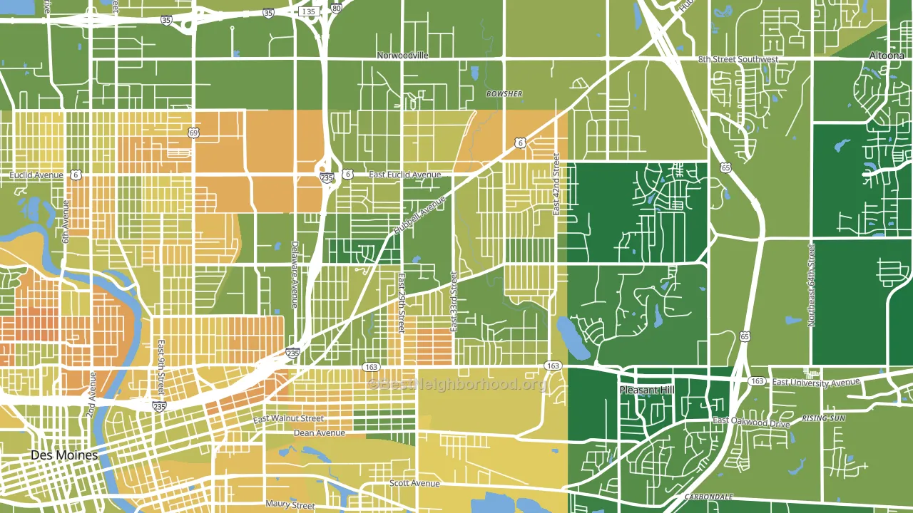 50317, IA block-group voter-turnout map