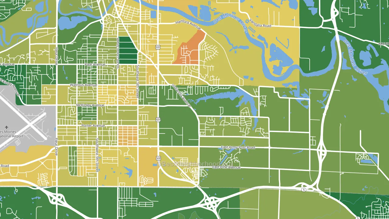 50320, IA block-group voter-turnout map