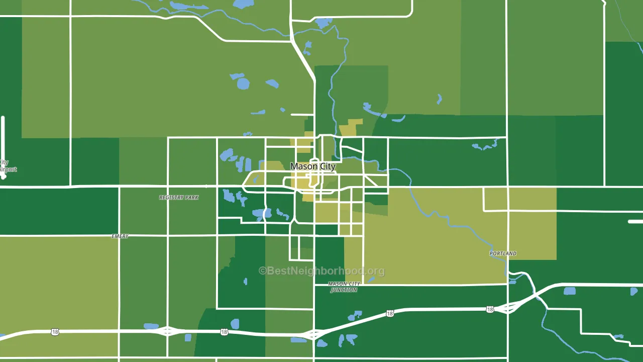 50401, IA block-group voter-turnout map