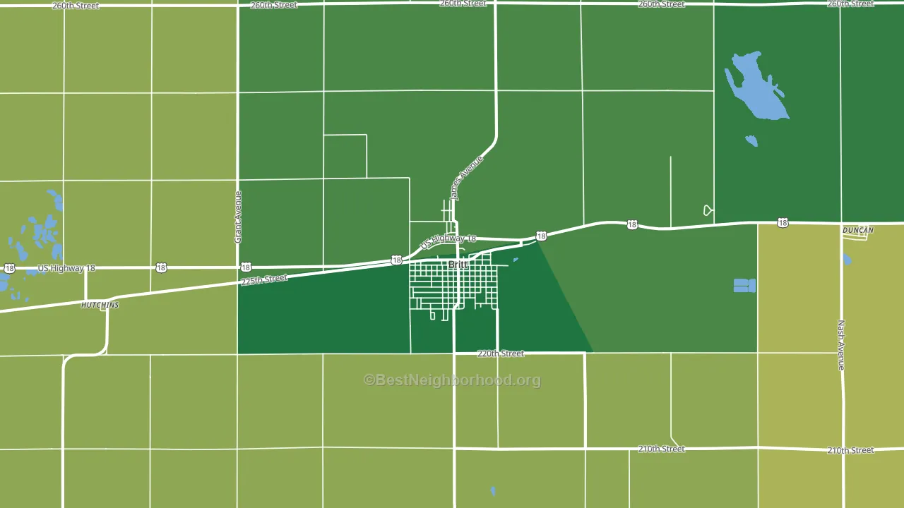 50423, IA block-group voter-turnout map