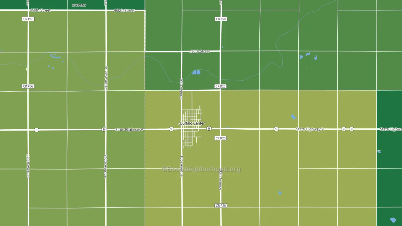 50424, IA block-group voter-turnout map