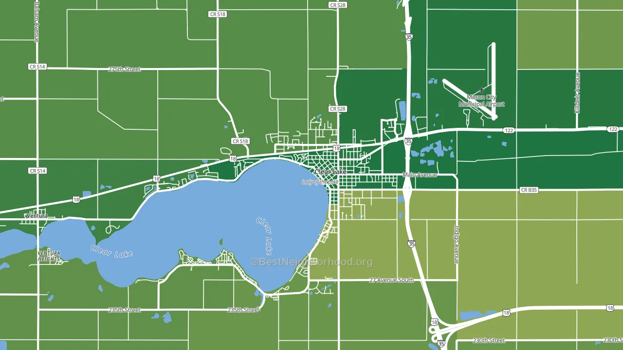 50428, IA block-group voter-turnout map