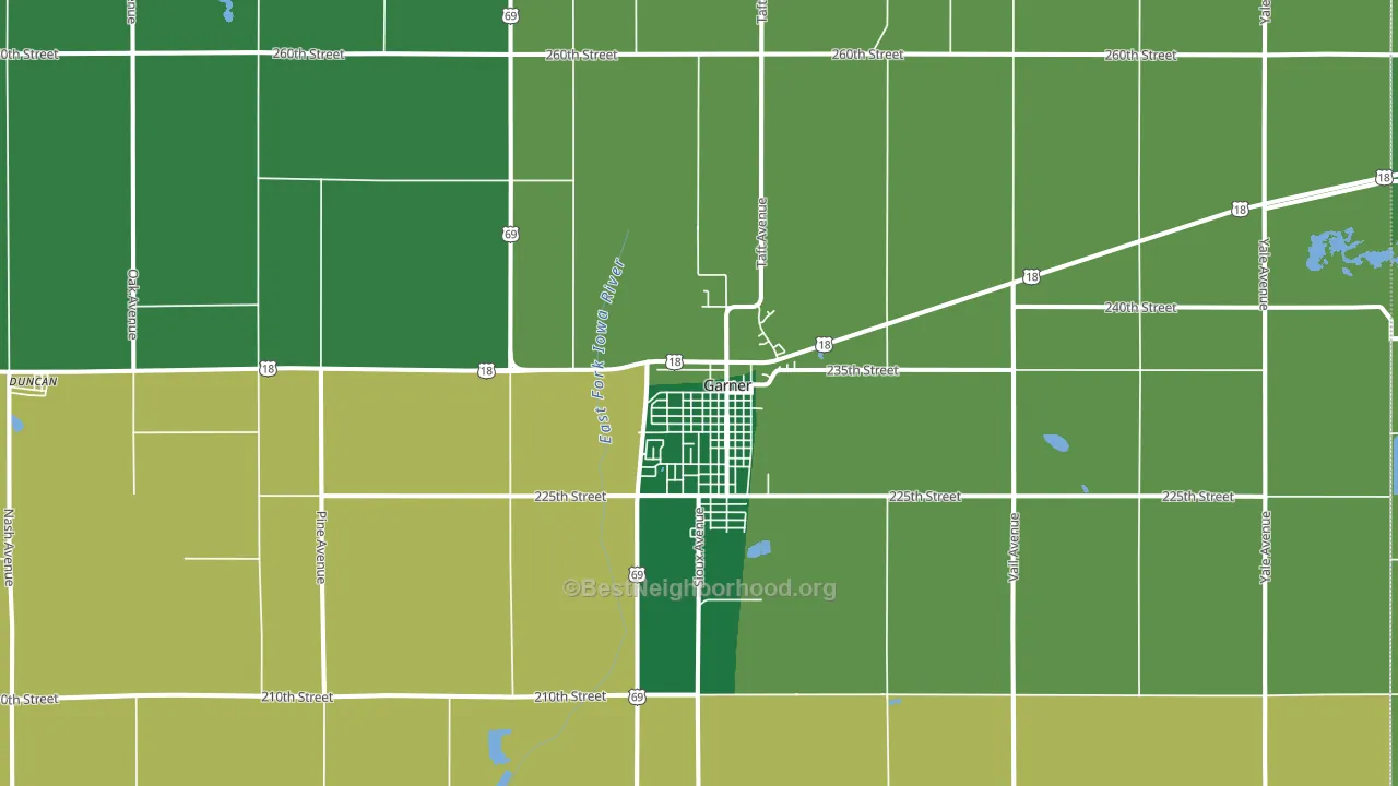 50438, IA block-group voter-turnout map