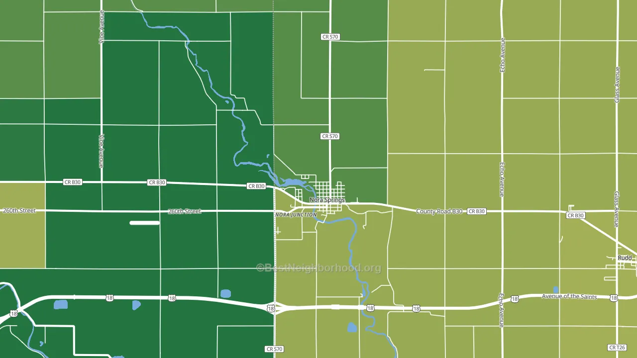 50458, IA block-group voter-turnout map