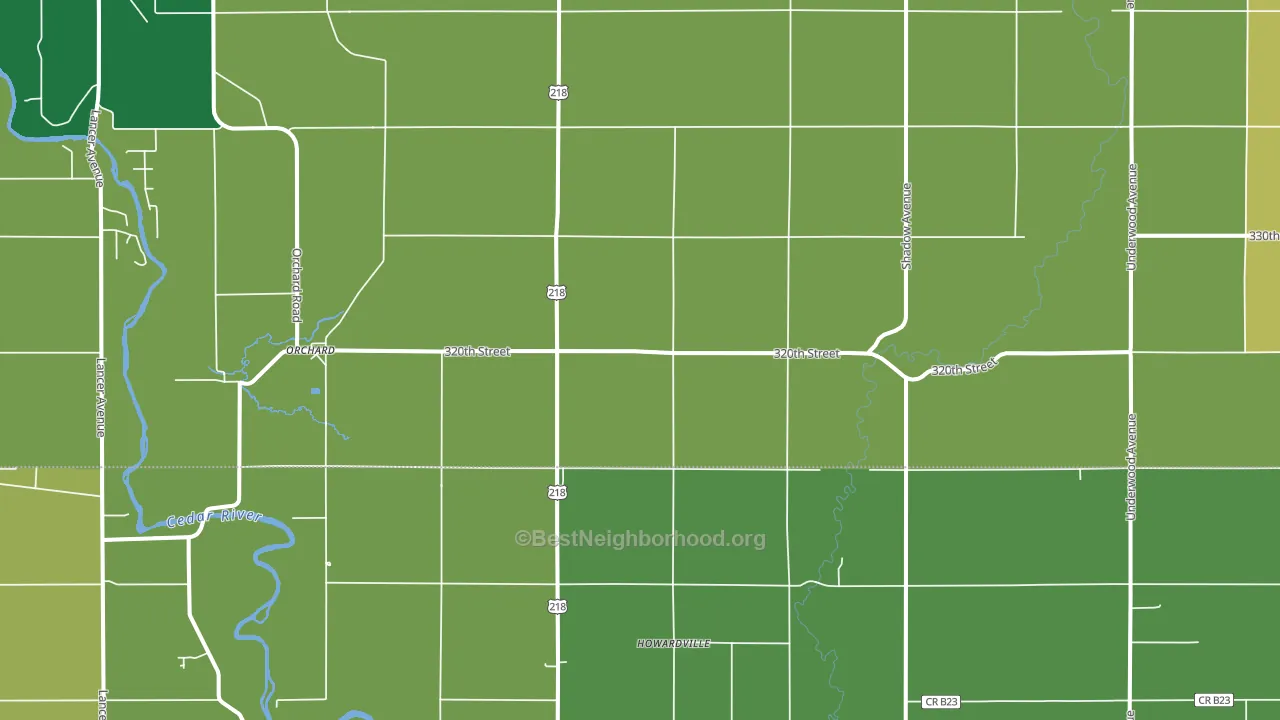 50460, IA block-group voter-turnout map