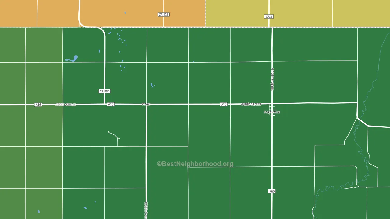 50473, IA block-group voter-turnout map