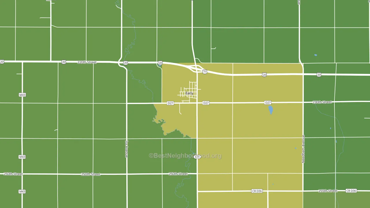 50535, IA block-group voter-turnout map