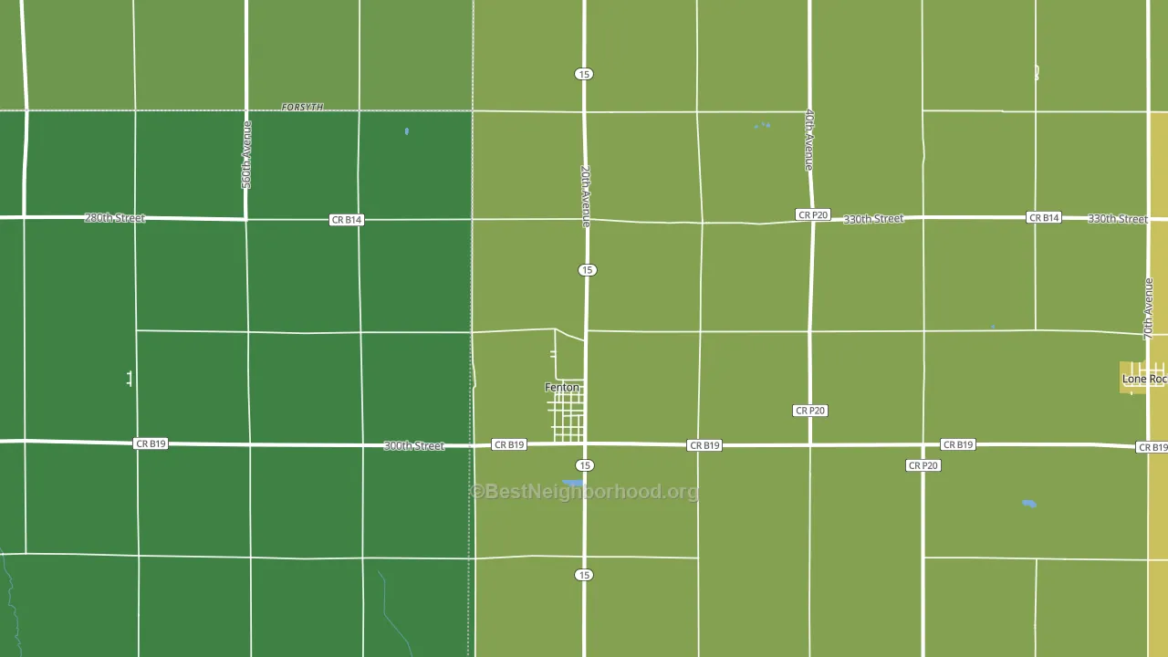 50539, IA block-group voter-turnout map