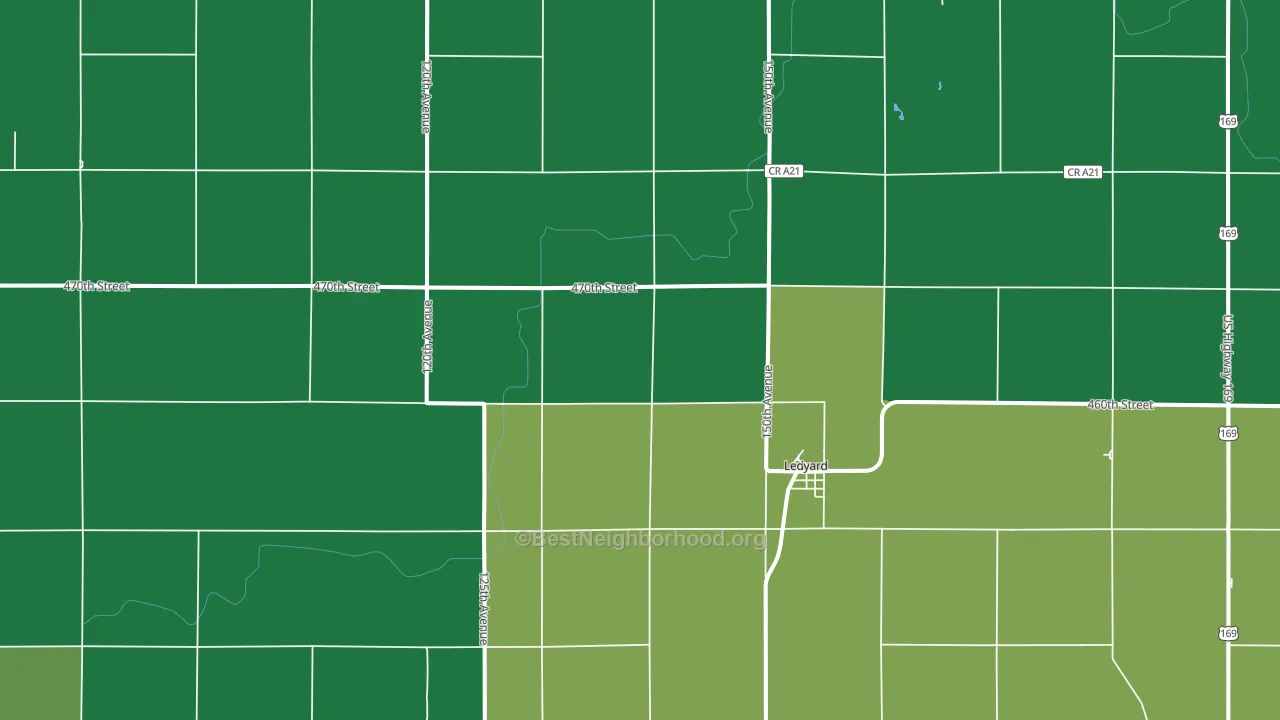 50556, IA block-group voter-turnout map