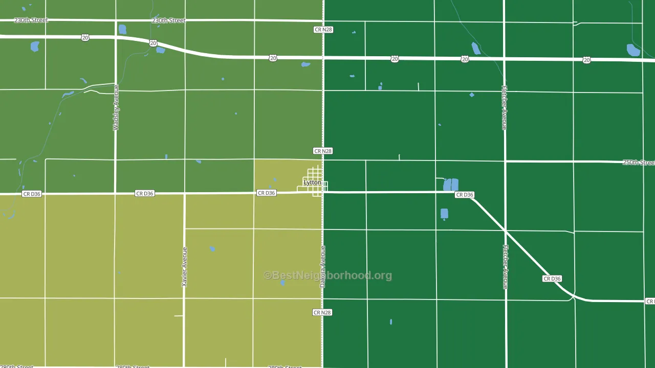 50561, IA block-group voter-turnout map
