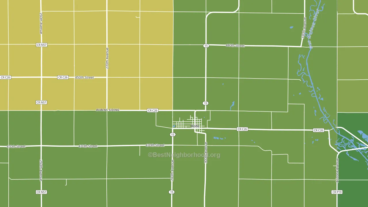 50581, IA block-group voter-turnout map