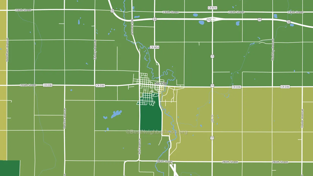 50583, IA block-group voter-turnout map