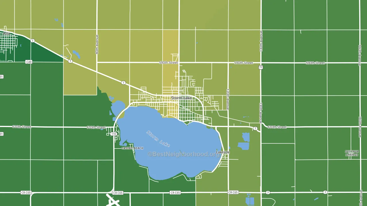 50588, IA block-group voter-turnout map