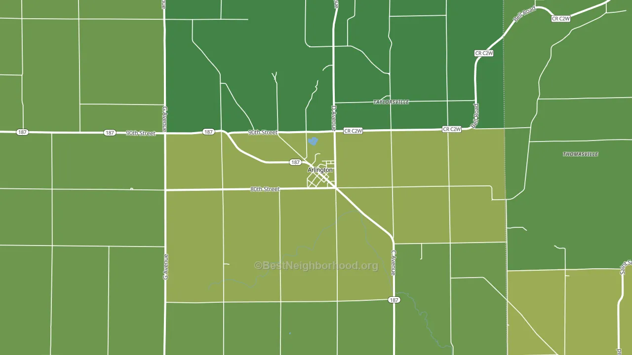 50606, IA block-group voter-turnout map