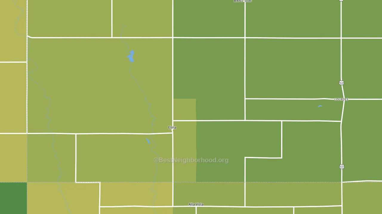 50628, IA block-group voter-turnout map