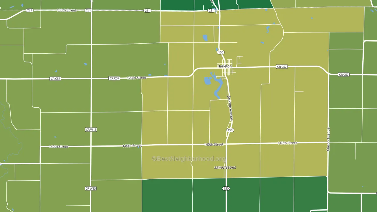 50641, IA block-group voter-turnout map