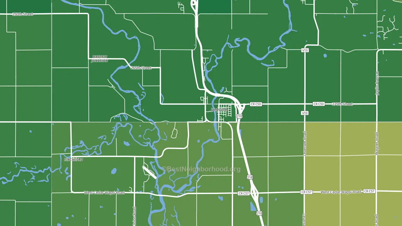 50647, IA block-group voter-turnout map