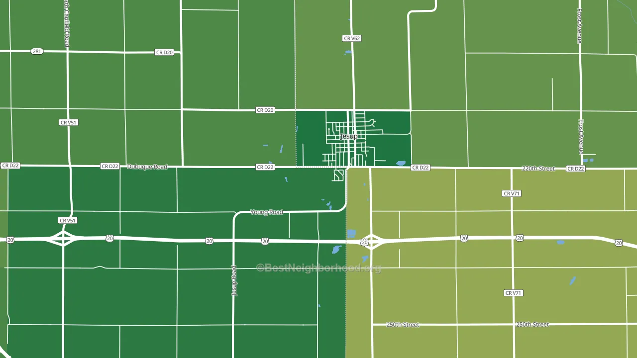 50648, IA block-group voter-turnout map