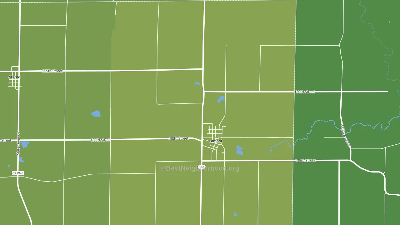 50650, IA block-group voter-turnout map