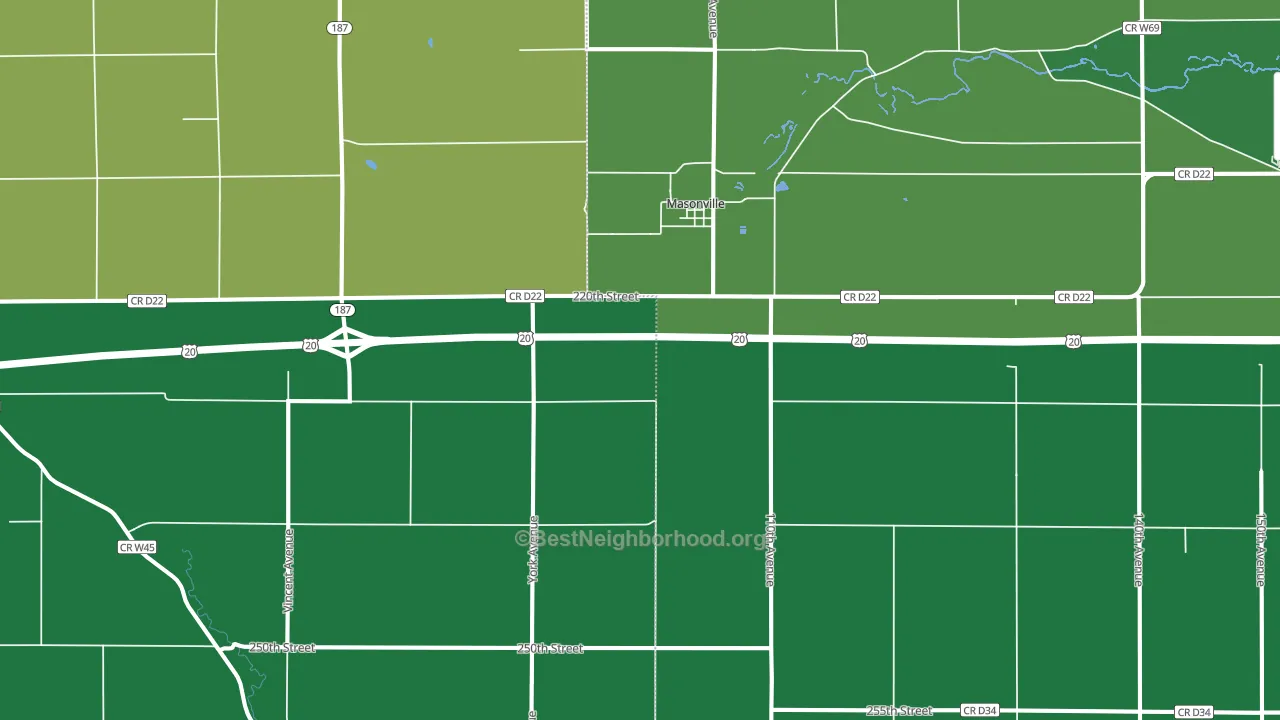 50654, IA block-group voter-turnout map