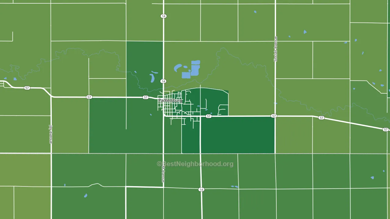 50665, IA block-group voter-turnout map
