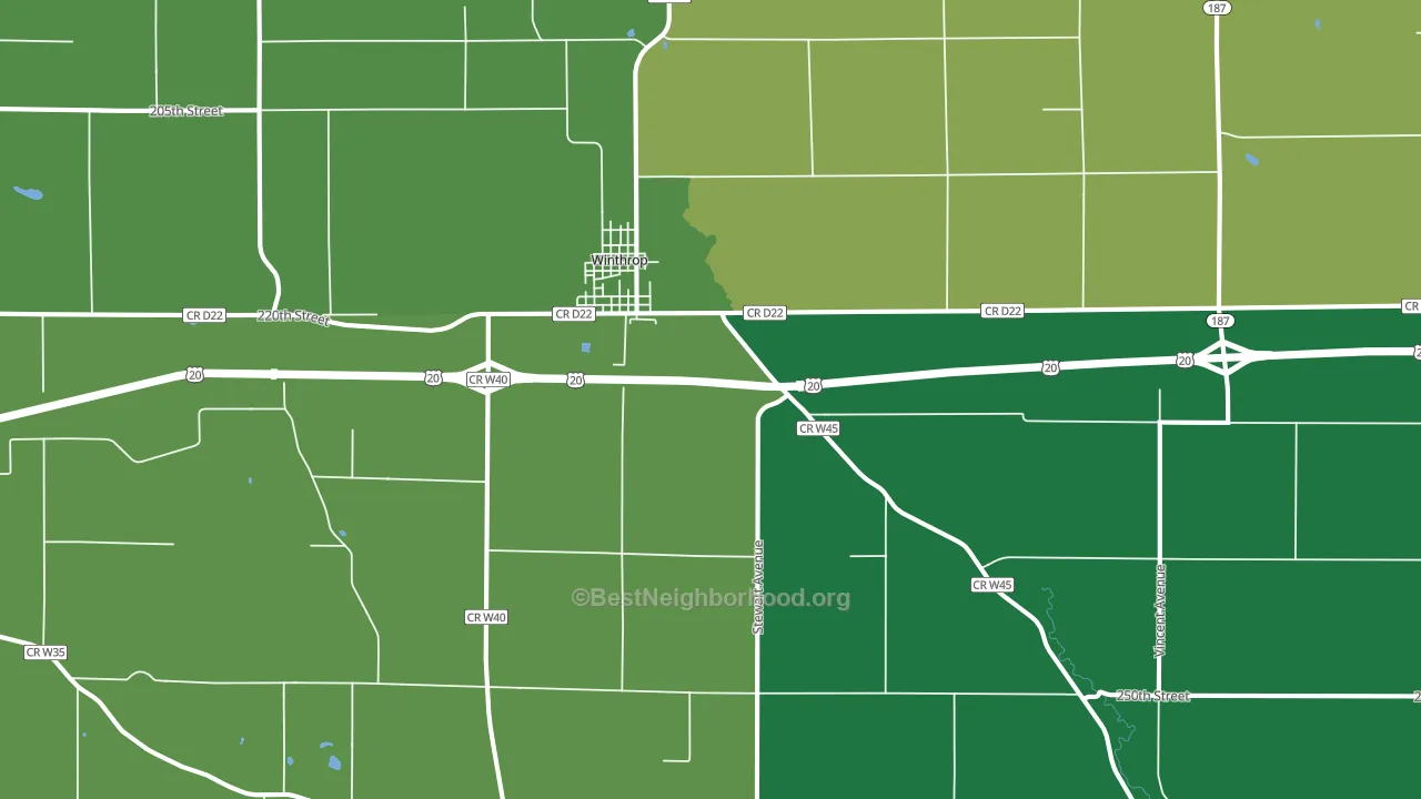 50682, IA block-group voter-turnout map