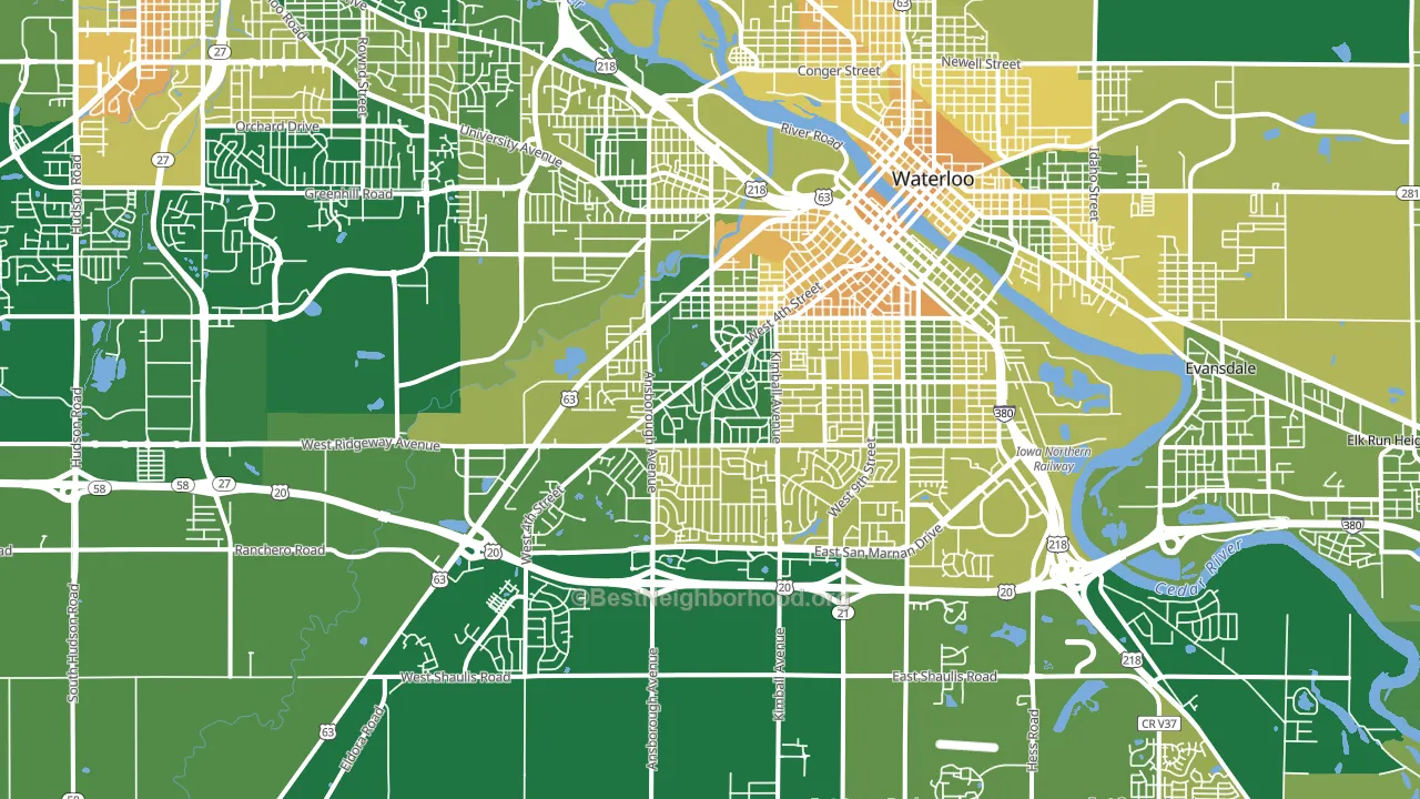 50701, IA block-group voter-turnout map