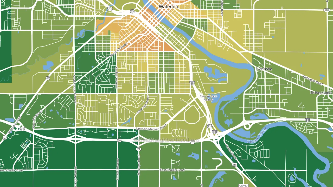 50702, IA block-group voter-turnout map