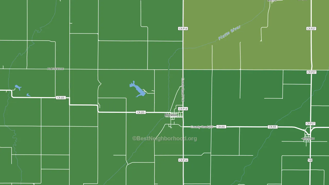 50836, IA block-group voter-turnout map
