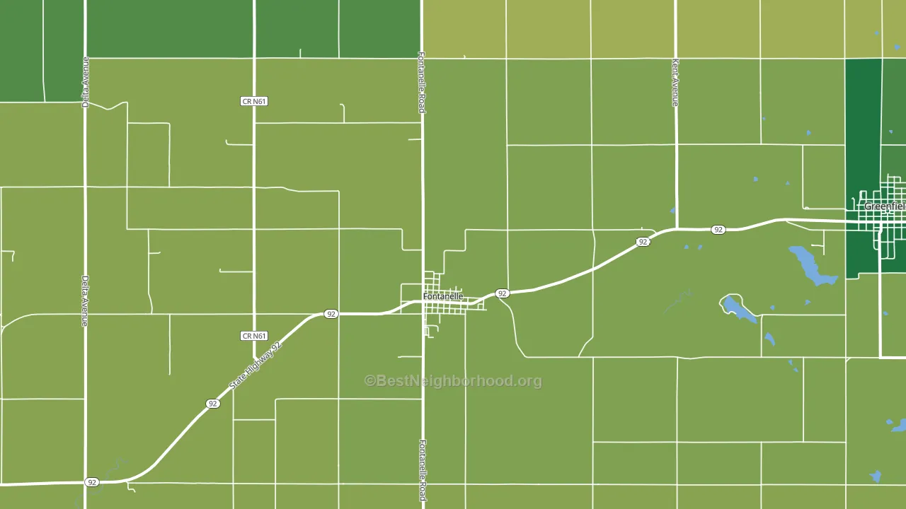 50846, IA block-group voter-turnout map