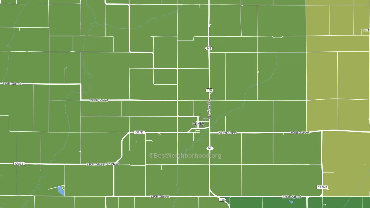 50848, IA block-group voter-turnout map