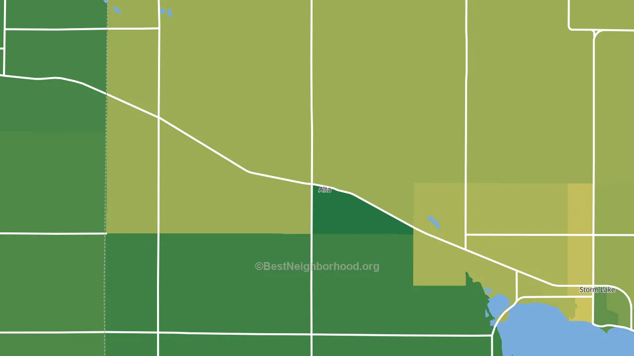 51002, IA block-group voter-turnout map