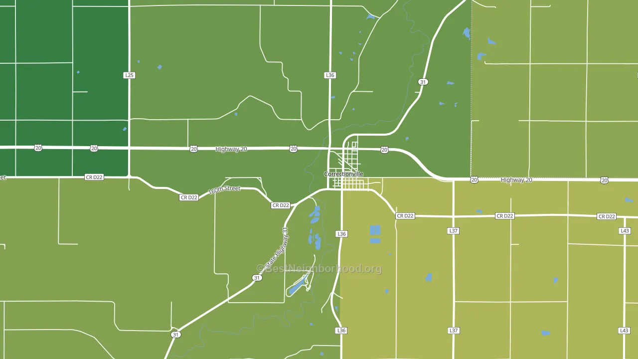 51016, IA block-group voter-turnout map