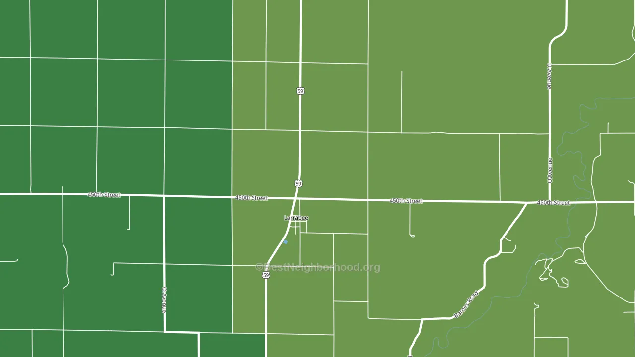 51029, IA block-group voter-turnout map