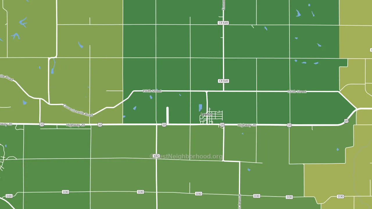 51030, IA block-group voter-turnout map
