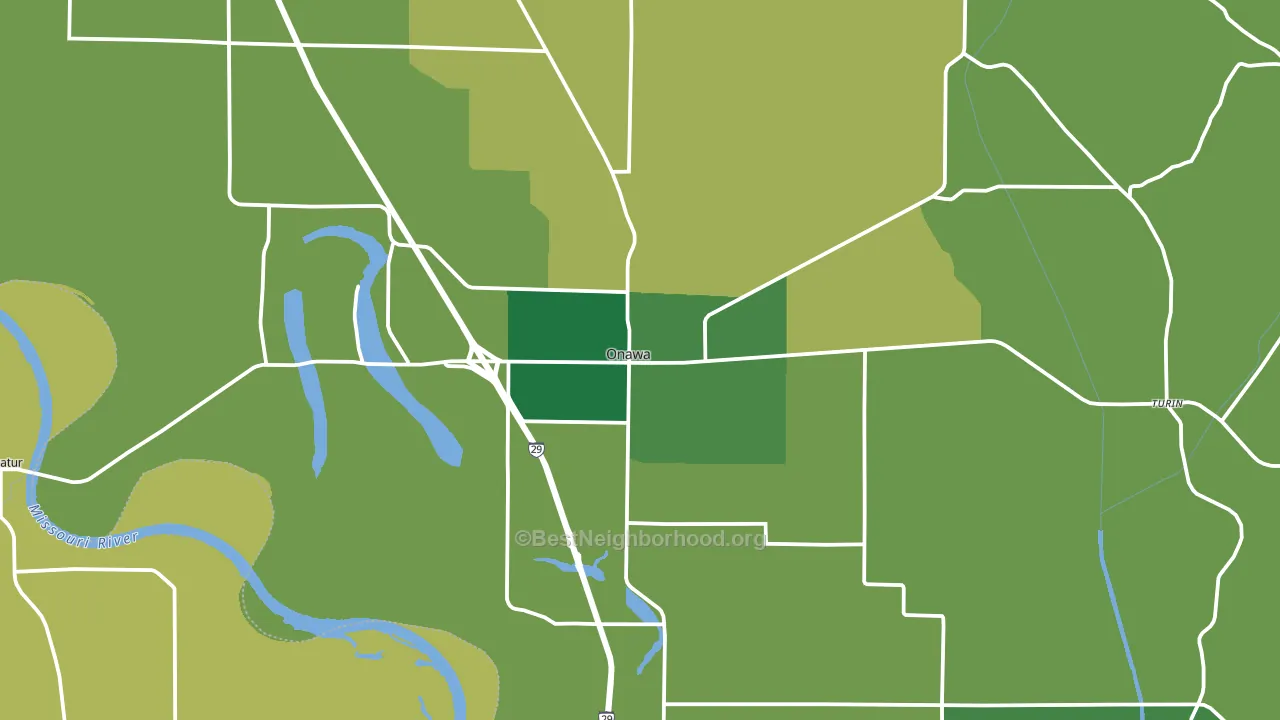 51040, IA block-group voter-turnout map